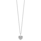 Brilliant Embers Sterling Silver Rhodium-plated 100 Stone 18 inch Micro Pav‚ CZ Polished Heart Necklace with 2 Inch Extender